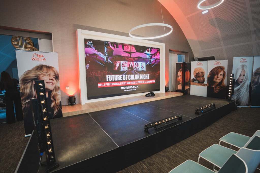 Sonorisation et liaison vidéo pour un show Wella à Bordeaux