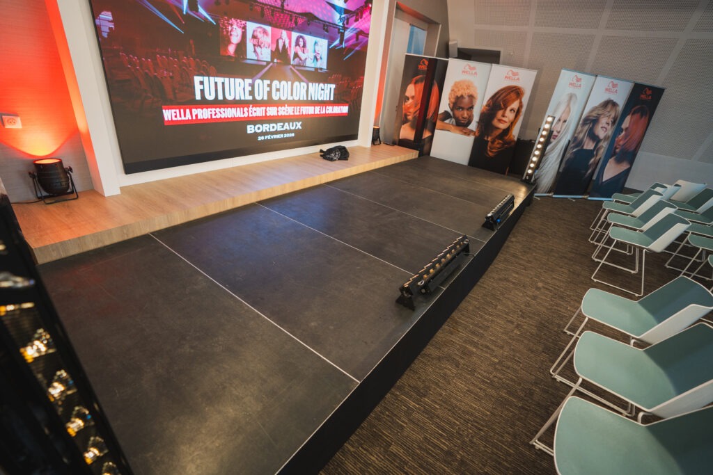 Sonorisation et liaison vidéo pour un show Wella à Bordeaux